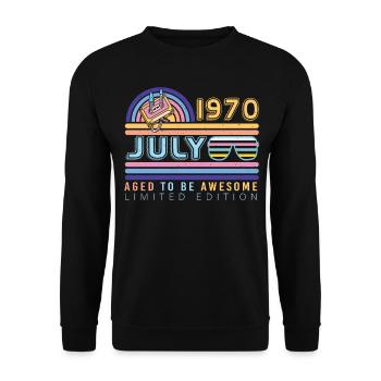 Millésime de juillet 1970 - Sweat-shirt Unisexe - noir - Devant - Alina (178cm) & Michal (187cm)