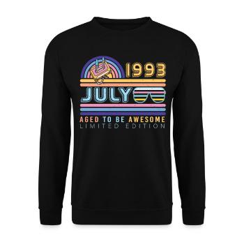 Geboren 1993 Im Juli - Unisex Pullover - Schwarz - Vorne - Alina (178cm) & Michal (187cm)