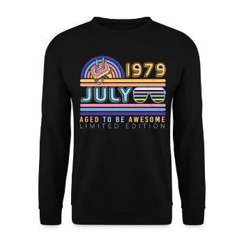 Brilliant gift for July 1979 - Unisex Sweatshirt - black - Front - Alina (178cm) & Michal (187cm)