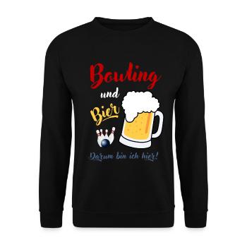 Bowling Bier Spruch Bowlingkugel Pins bowlen Spaß - Unisex Pullover - Schwarz - Vorne - Alina (178cm) & Michal (187cm)