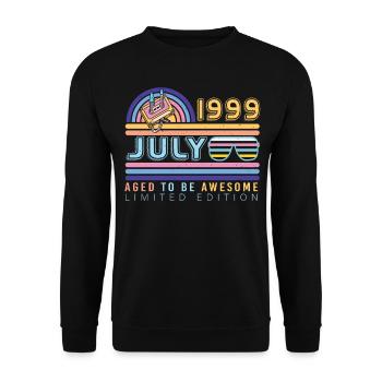 Best month of birth July 1999 - Unisex Sweatshirt - black - Front - Alina (178cm) & Michal (187cm)