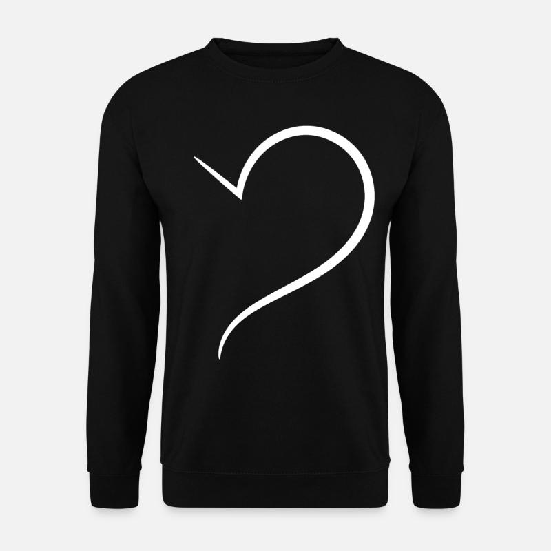 Edles Weisses Halbes Herz - Unisex Pullover - Schwarz