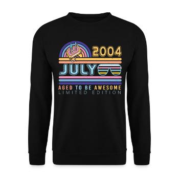 Juli 2004 Zum 18ten Geburtstag - Unisex Pullover - Schwarz - Vorne - Alina (178cm) & Michal (187cm)