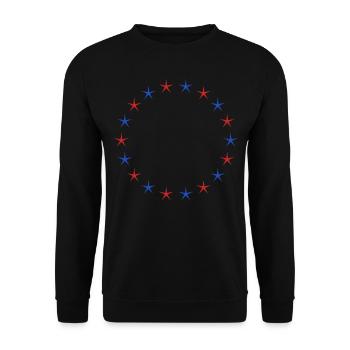 Sternenkette In Blau und Rot - Unisex Pullover - Schwarz - Vorne - Alina (178cm) & Michal (187cm)