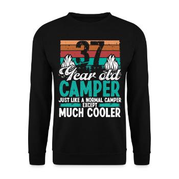 37 Year Old Camper Scouting Camping 37 Birthday - Unisex Sweatshirt - black - Front - Alina (178cm) & Michal (187cm)