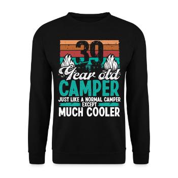 39 Year Old Camper Scouting Camping 39 Birthday - Unisex Sweatshirt - black - Front - Alina (178cm) & Michal (187cm)