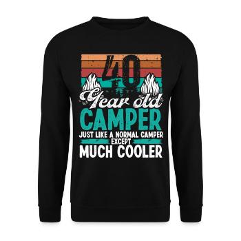 40 Year Old Camper Scouting Camping 40 Birthday - Unisex Sweatshirt - black - Front - Alina (178cm) & Michal (187cm)