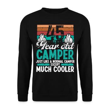 45 Year Old Camper Scouting Camping 45 Birthday - Unisex Sweatshirt - black - Front - Alina (178cm) & Michal (187cm)