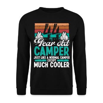 44 Year Old Camper Scouting Camping 44 Birthday - Unisex Sweatshirt - black - Front - Alina (178cm) & Michal (187cm)