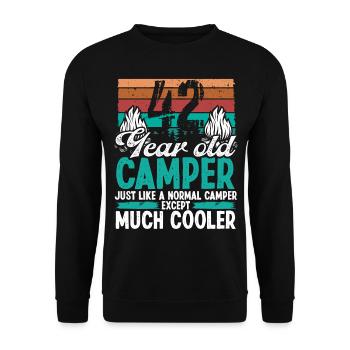 42 Year Old Camper Scouting Camping 42 Birthday - Unisex Sweatshirt - black - Front - Alina (178cm) & Michal (187cm)