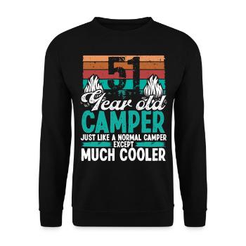 51 Year Old Camper Scouting Camping 51 Birthday - Unisex Sweatshirt - black - Front - Alina (178cm) & Michal (187cm)