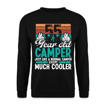 55 Year Old Camper Scouting Camping 55 Birthday - Unisex Sweatshirt - black - Front - Alina (178cm) & Michal (187cm)