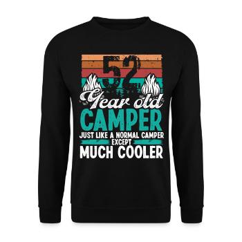 52 Year Old Camper Scouting Camping 52 Birthday - Unisex Sweatshirt - black - Front - Alina (178cm) & Michal (187cm)