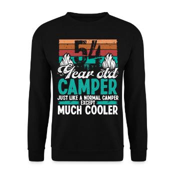 54 Year Old Camper Scouting Camping 54 Birthday - Unisex Sweatshirt - black - Front - Alina (178cm) & Michal (187cm)