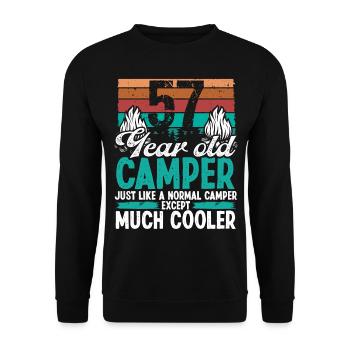 57 Year Old Camper Scouting Camping 57 Birthday - Unisex Sweatshirt - black - Front - Alina (178cm) & Michal (187cm)