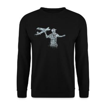 Remote Controlled Aircraft RC Plane - Unisex Sweatshirt - black - Front - Alina (178cm) & Michal (187cm)