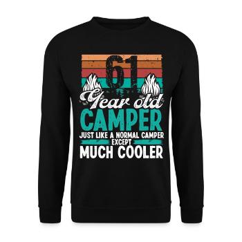 61 Year Old Camper Scouting Camping 61 Birthday - Unisex Sweatshirt - black - Front - Alina (178cm) & Michal (187cm)