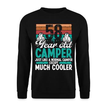 58 Year Old Camper Scouting Camping 58 Birthday - Unisex Sweatshirt - black - Front - Alina (178cm) & Michal (187cm)
