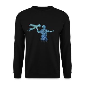 Model Airplane RC Model Aircraft Model Maker - Unisex Sweatshirt - black - Front - Alina (178cm) & Michal (187cm)