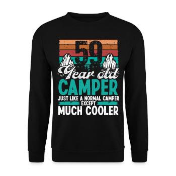 59 Year Old Camper Scouting Camping 59 Birthday - Unisex Sweatshirt - black - Front - Alina (178cm) & Michal (187cm)