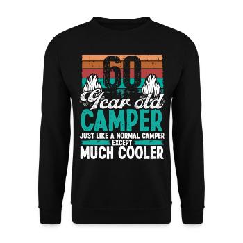 60 Year Old Camper Scouting Camping 60 Birthday - Unisex Pullover - Schwarz - Vorne - Alina (178cm) & Michal (187cm)