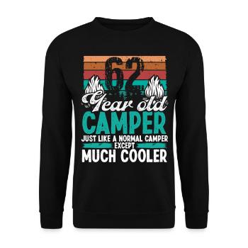 62 Year Old Camper Scouting Camping 62 Birthday - Unisex Sweatshirt - black - Front - Alina (178cm) & Michal (187cm)