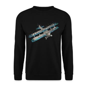 Biplane Airplane Airplane Model Flight - Unisex Sweatshirt - black - Front - Alina (178cm) & Michal (187cm)