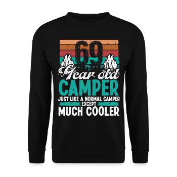 69 Year Old Camper Scouting Camping 69 Birthday - Unisex Sweatshirt - black - Front - Alina (178cm) & Michal (187cm)