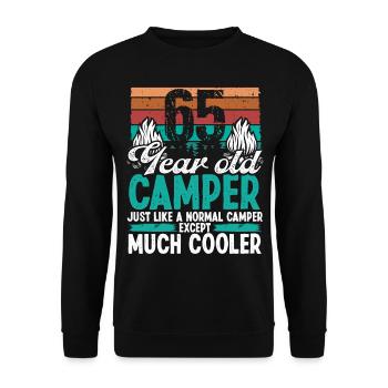 65 Year Old Camper Scouting Camping 65 Birthday - Unisex Sweatshirt - black - Front - Alina (178cm) & Michal (187cm)