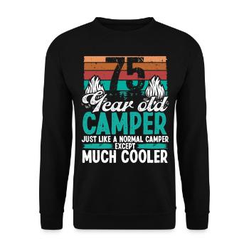75 Year Old Camper Scouting Camping 75 Birthday - Unisex Sweatshirt - black - Front - Alina (178cm) & Michal (187cm)