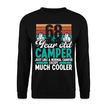 68 Year Old Camper Scouting Camping 68 Birthday - Unisex Sweatshirt - black - Front - Alina (178cm) & Michal (187cm)