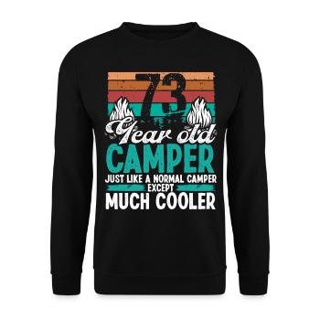 73 Year Old Camper Scouting Camping 73 Birthday - Unisex Sweatshirt - black - Front - Alina (178cm) & Michal (187cm)