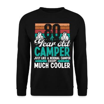 80 Year Old Camper Scouting Camping 80 Birthday - Unisex Pullover - Schwarz - Vorne - Alina (178cm) & Michal (187cm)