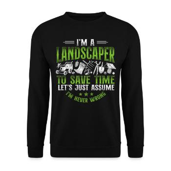 Landscaper Landscaping Landscape - Unisex Sweatshirt - black - Front - Alina (178cm) & Michal (187cm)