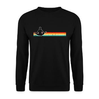 Yoga Meditation Retro - Unisex Sweatshirt - black - Front - Alina (178cm) & Michal (187cm)