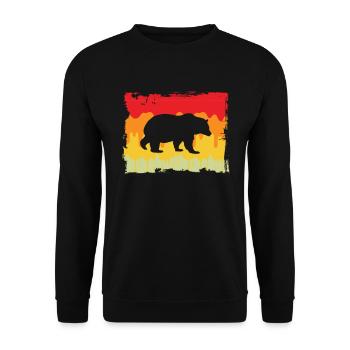 Bear Retro - Unisex Sweatshirt - black - Front - Alina (178cm) & Michal (187cm)