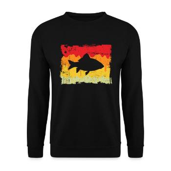 Fish Retro - Unisex Sweatshirt - black - Front - Alina (178cm) & Michal (187cm)