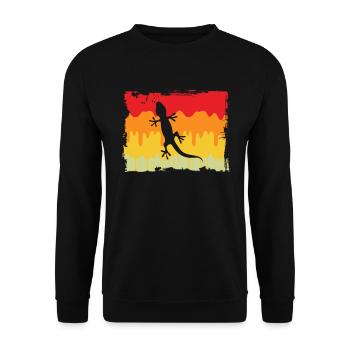 Lézard Rétro - Sweat-shirt Unisexe - noir - Devant - Alina (178cm) & Michal (187cm)