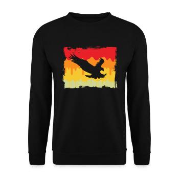 Adler Retro - Unisex Pullover - Schwarz - Vorne - Alina (178cm) & Michal (187cm)