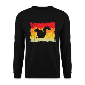 Squirrel Retro - Unisex Sweatshirt - black - Front - Alina (178cm) & Michal (187cm)