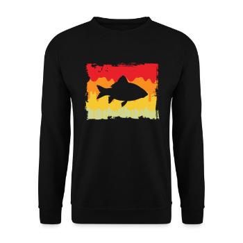 Fish Retro - Unisex Sweatshirt - black - Front - Alina (178cm) & Michal (187cm)
