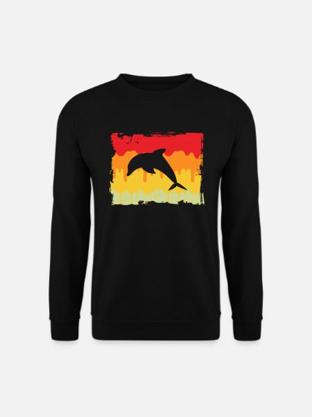 Dauphin Rétro - Sweat-shirt Unisexe - noir
