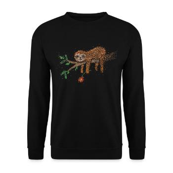 Sloth Fatigue Sleeping Sleep Shirt - Unisex Sweatshirt - black - Front - Alina (178cm) & Michal (187cm)