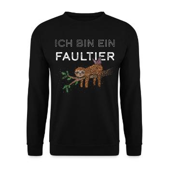Faultier Faultiere Schlafshirt Chillen - Unisex Pullover - Schwarz - Vorne - Alina (178cm) & Michal (187cm)