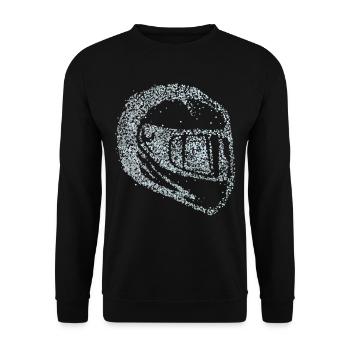 Motorradhelm Motorrad Motorradfahrerin - Unisex Pullover - Schwarz - Vorne - Alina (178cm) & Michal (187cm)