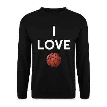 I love Basketball Verein Fan Training - Unisex Sweatshirt - black - Front - Alina (178cm) & Michal (187cm)