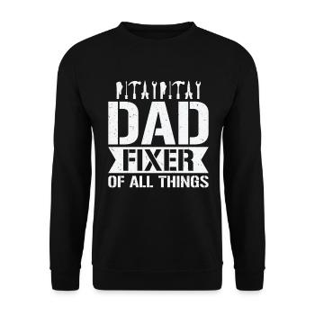 Dad Carpenter Woodworker Woodworking - Unisex Sweatshirt - black - Front - Alina (178cm) & Michal (187cm)