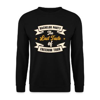 Bachelor Liquor Freedom Tour Bachelor Party - Unisex Pullover - Schwarz - Vorne - Alina (178cm) & Michal (187cm)