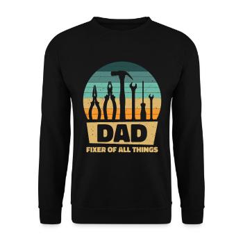 Dad Carpenter Woodworker Woodworking - Unisex Sweatshirt - black - Front - Alina (178cm) & Michal (187cm)