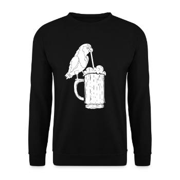 Lustiger Nymphensittich Papagei Vogel Papageien - Unisex Pullover - Schwarz - Vorne - Alina (178cm) & Michal (187cm)